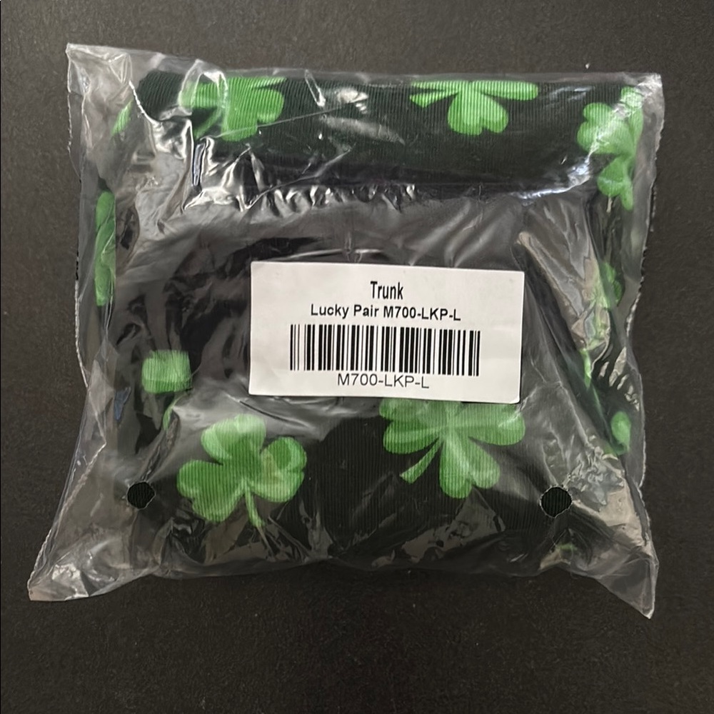 Trunk with Green Clover Pattern